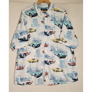 North River Outfitters Shirt Size 2XL XXL Classic Cars Button‎ Men's 0720